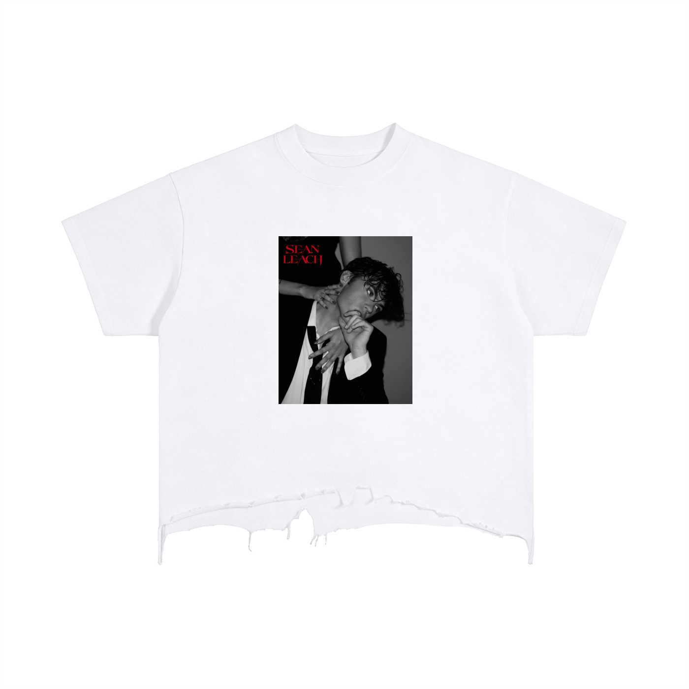 Sean Leach Vintage Wash Boxy Distressed Hem T-Shirt