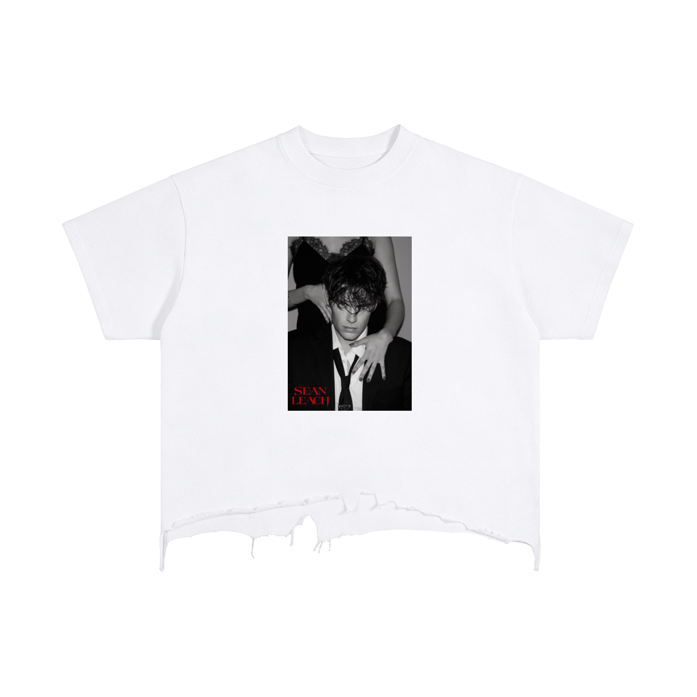 Sean Leach Vintage Wash Boxy Distressed Hem T-Shirt